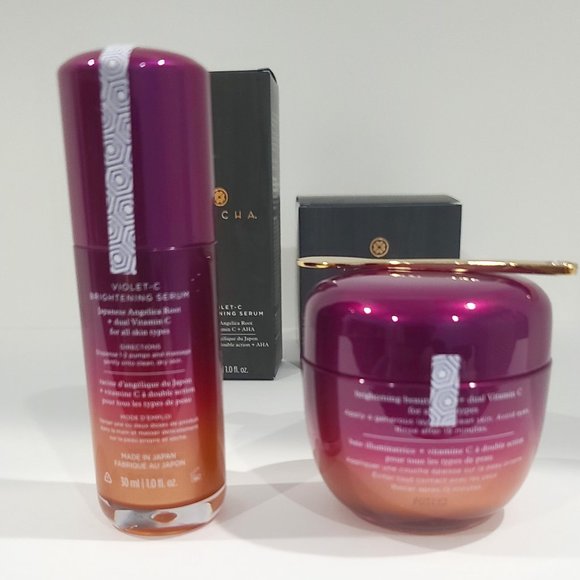 $56 Discount ✅TATCHA VIOLET C SET: Brightening Serum + Radiance Mask ✨NIB SEALED - Picture 3 of 15
